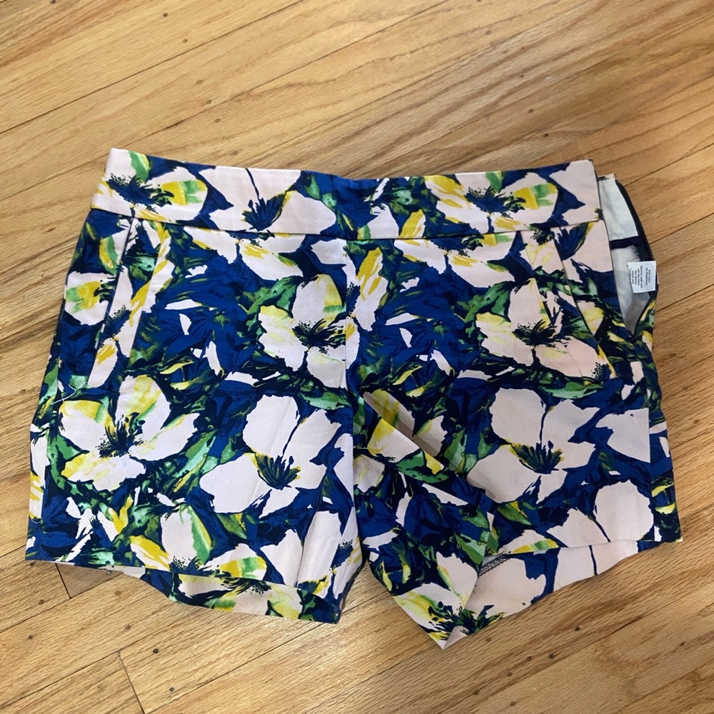 J. Crew Blue and Green Floral Women's Shorts